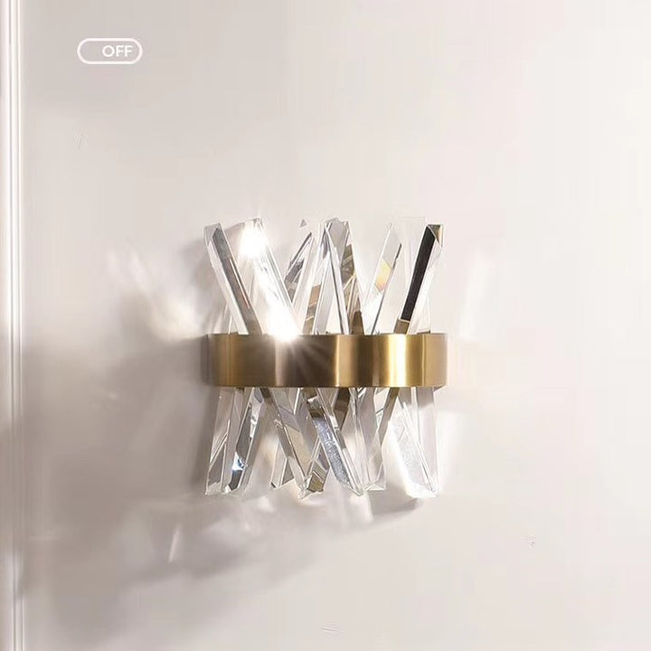 Modern Crystal Wall Sconce with Gold Accent