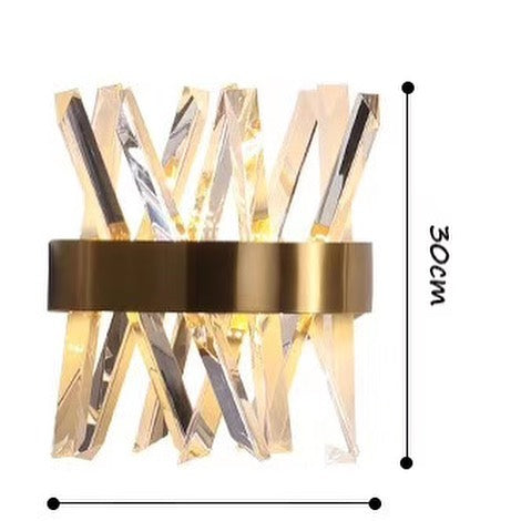 Modern Crystal Wall Sconce with Gold Accent