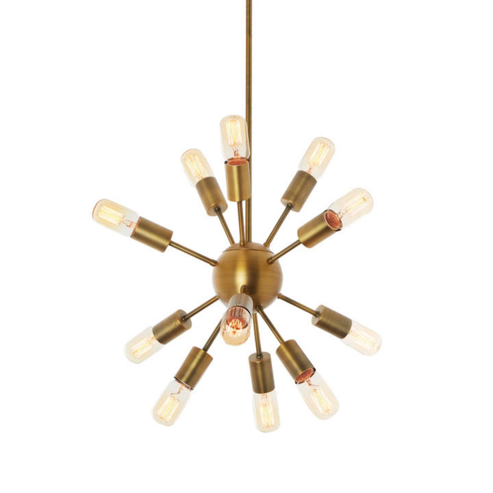 Modern Sputnik Chandelier with Gold Finish