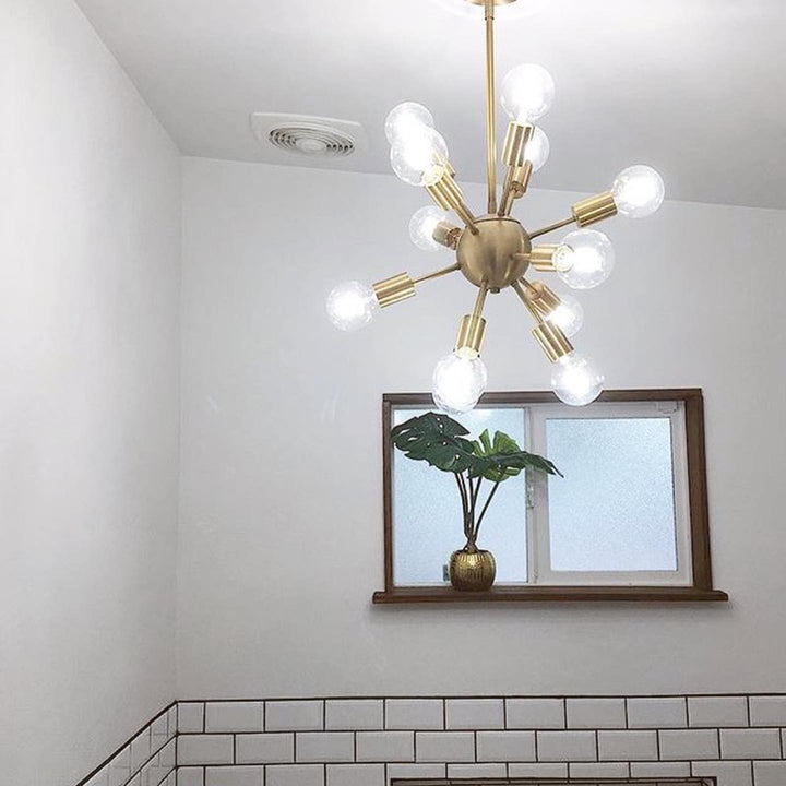 Modern Sputnik Chandelier with Gold Finish