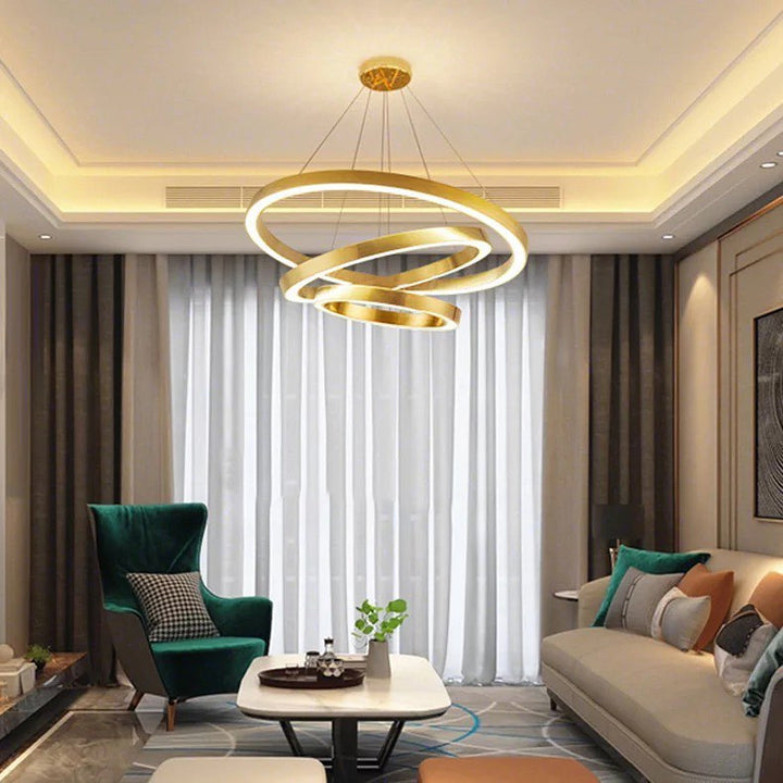 Modern Gold LED Ring Chandelier