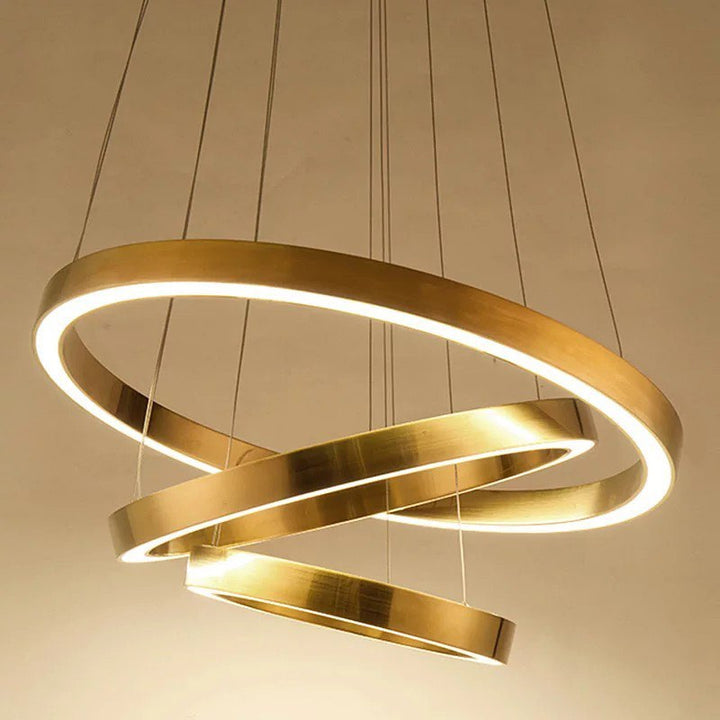 Modern Gold LED Ring Chandelier