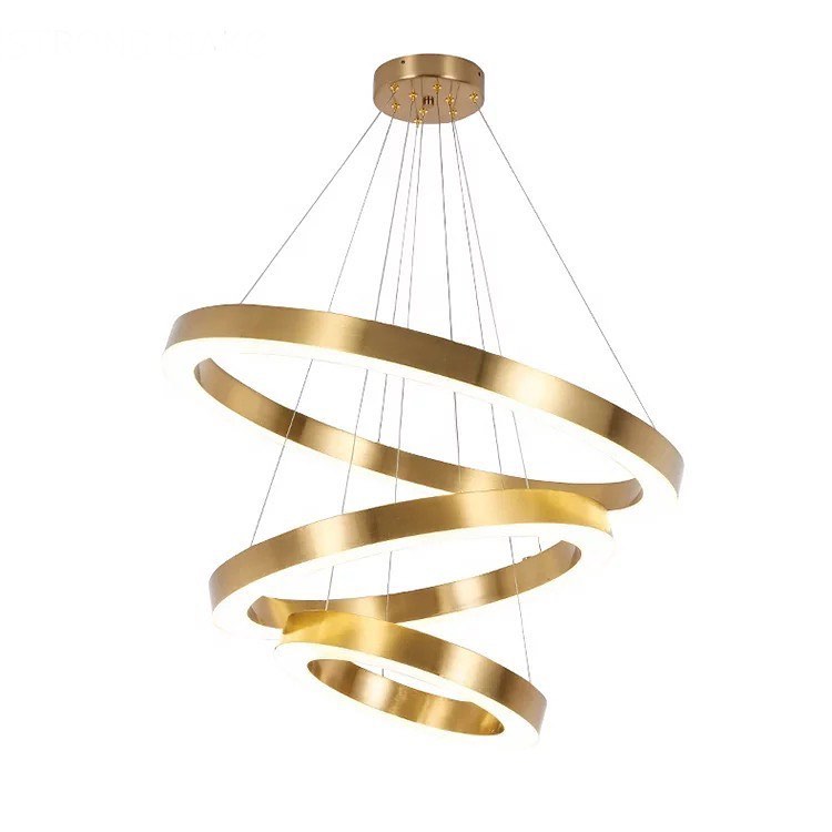 Modern Gold LED Ring Chandelier