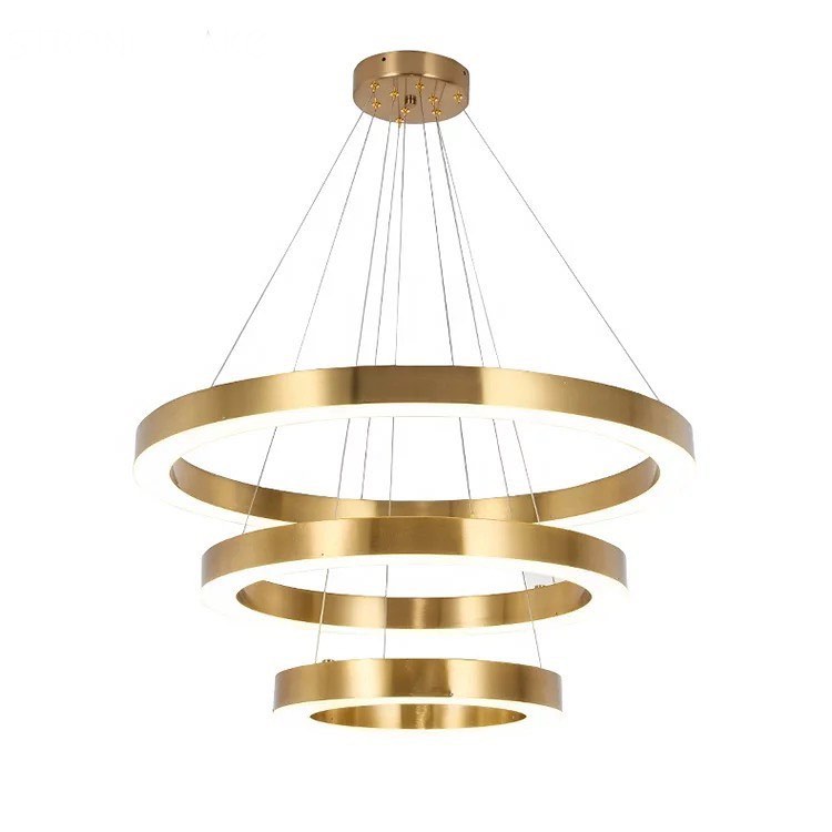 Modern Gold LED Ring Chandelier