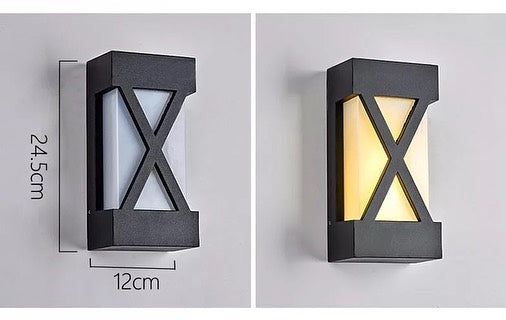 Modern LED Wall Light with Black Geometric Design