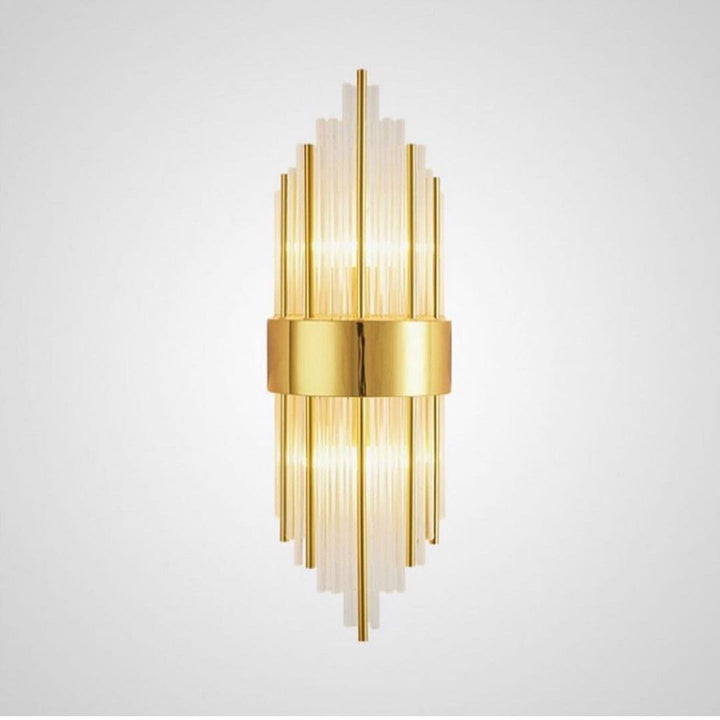 Art Deco Wall Sconce with Gold Finish and Glass Tubes