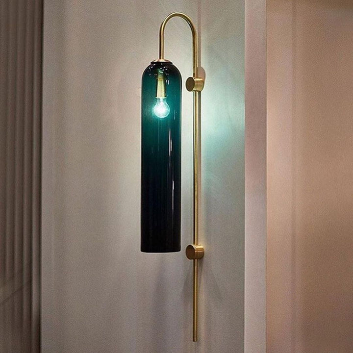 Modern Wall Light with Cylindrical Glass Shade