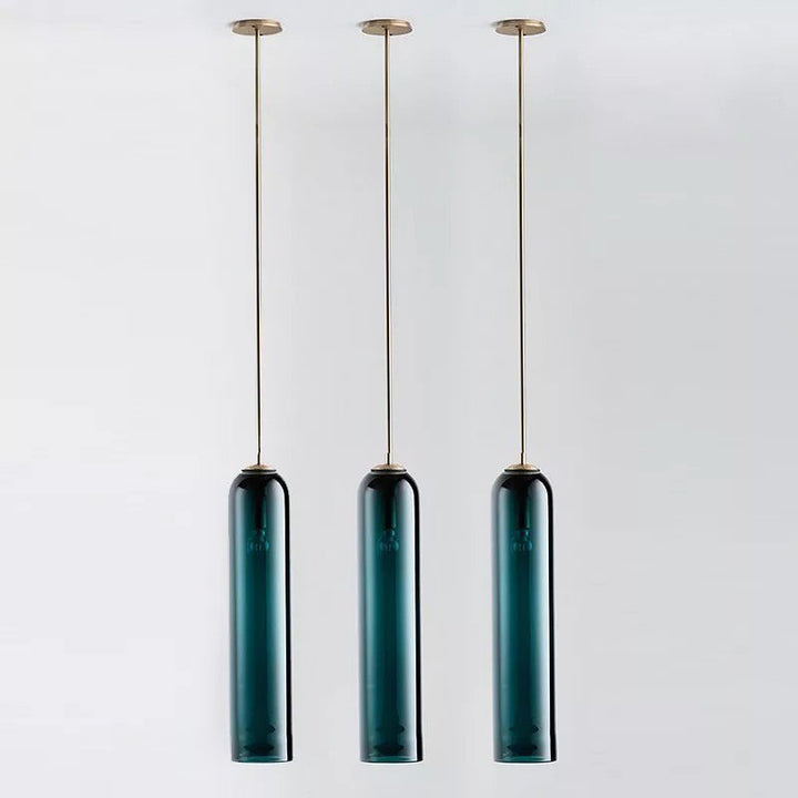 Modern Pendant Light with Cylindrical Glass Shade