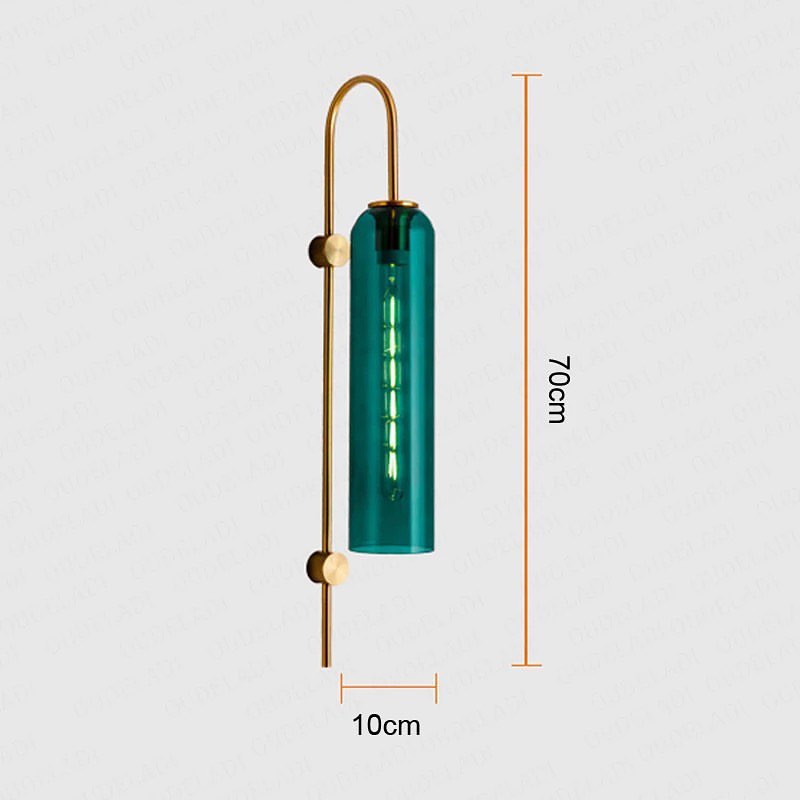 Modern Wall Light with Cylindrical Glass Shade