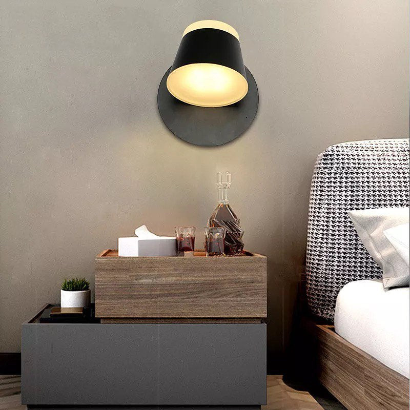 Modern Wall Sconce with Black and Gold Finish