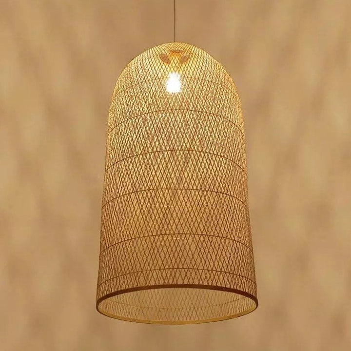 Rustic Woven Rattan Pendant Light Cluster