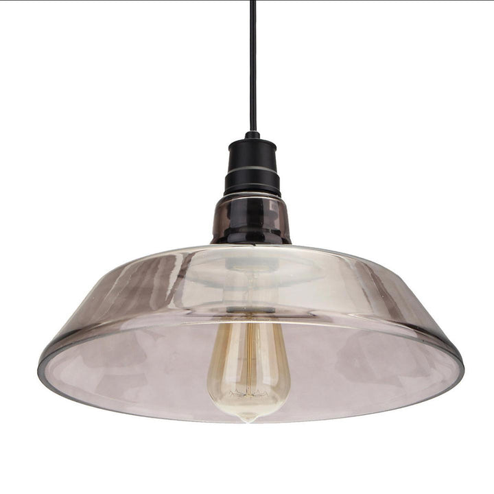 Industrial Pendant Light with Glass Shade