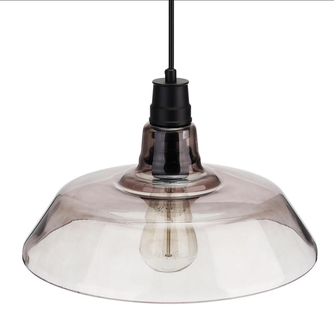 Industrial Pendant Light with Glass Shade