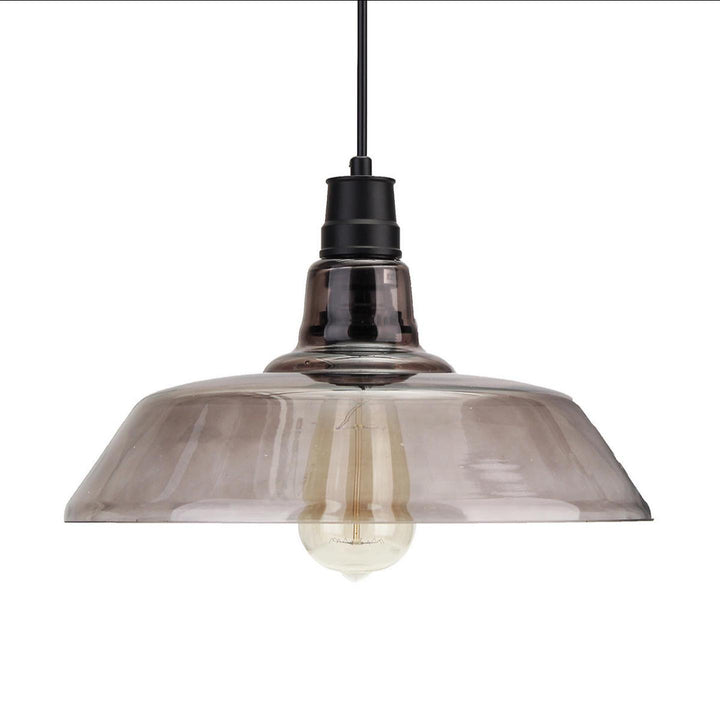 Industrial Pendant Light with Glass Shade