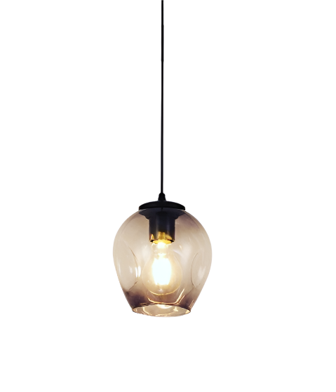 Modern Pendant Light with Smoky Glass Shade