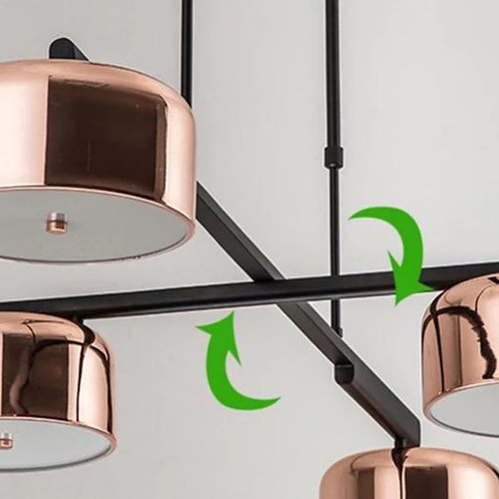 Modern Linear Pendant Light with Copper Shades