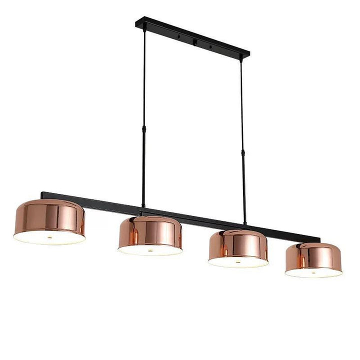 Modern Linear Pendant Light with Copper Shades