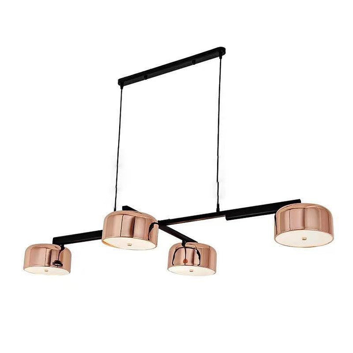 Modern Linear Pendant Light with Copper Shades