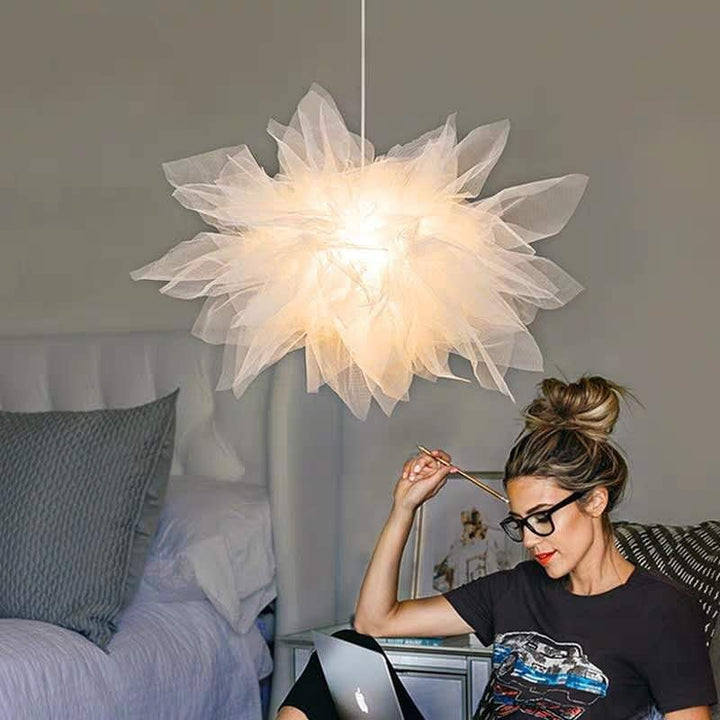 Modern Pendant Light with Artistic Tulle Shade