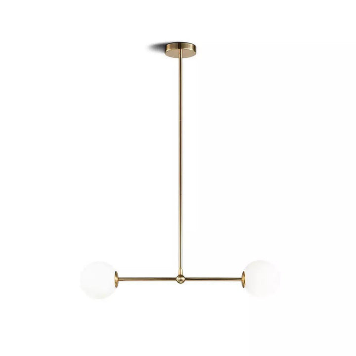 Modern Gold Pendant Light with White Globe Shades