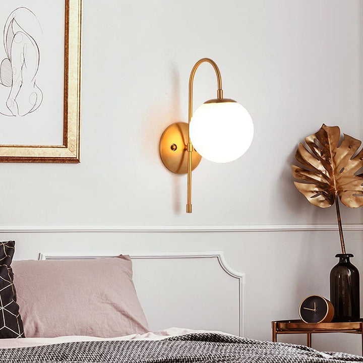 Modern Wall Sconce with Gold Finish and Globe Shade