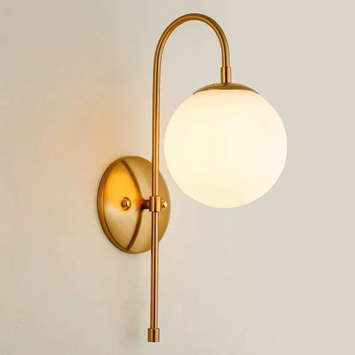 Modern Wall Sconce with Gold Finish and Globe Shade