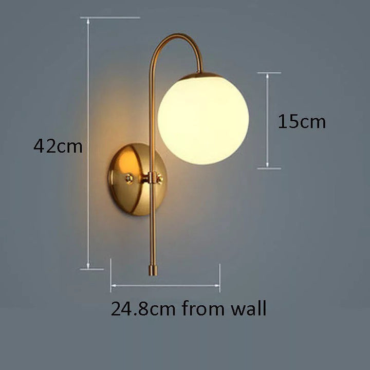 Modern Wall Sconce with Gold Finish and Globe Shade