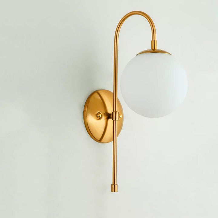 Modern Wall Sconce with Gold Finish and Globe Shade