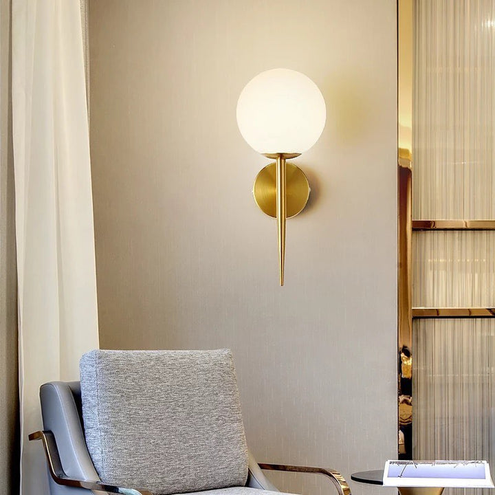 Modern Wall Sconce with Sleek Gold Design and Globe Shade