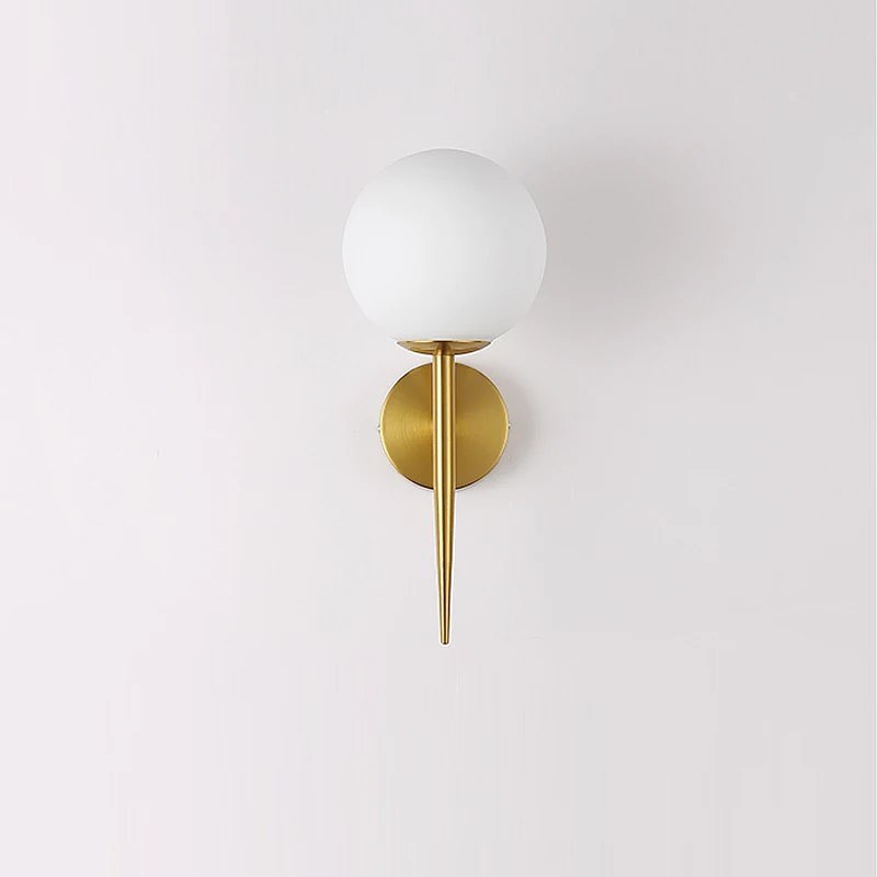 Modern Wall Sconce with Sleek Gold Design and Globe Shade