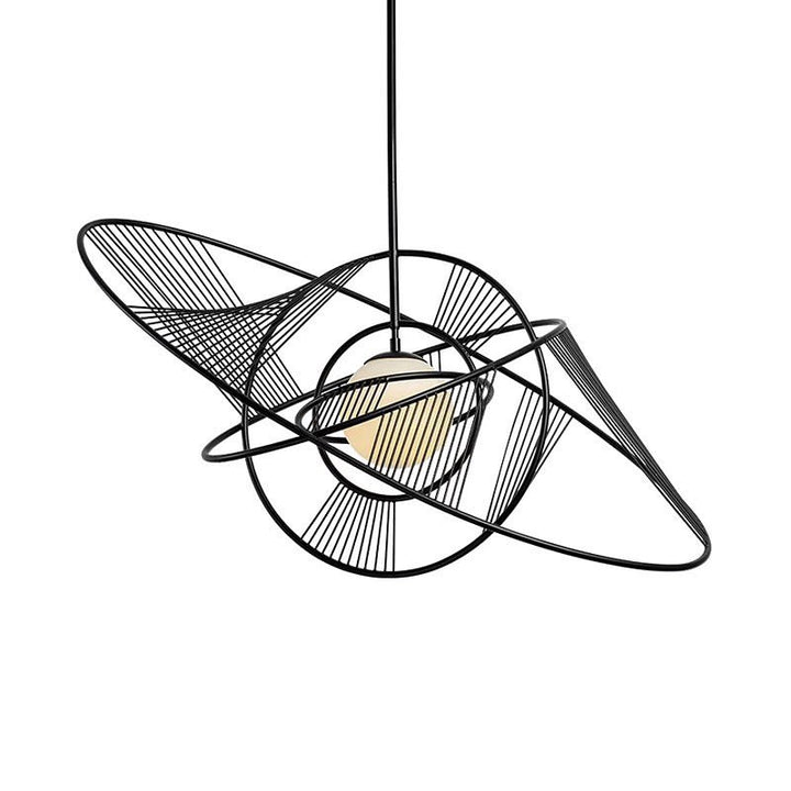 Modern Artistic Black Wireframe Pendant Light