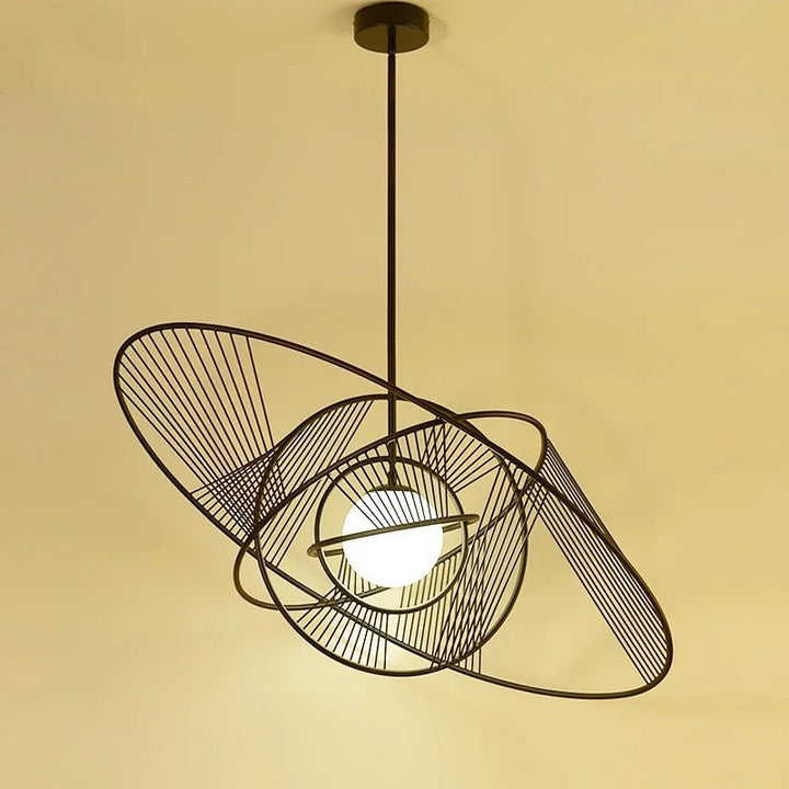 Modern Artistic Black Wireframe Pendant Light