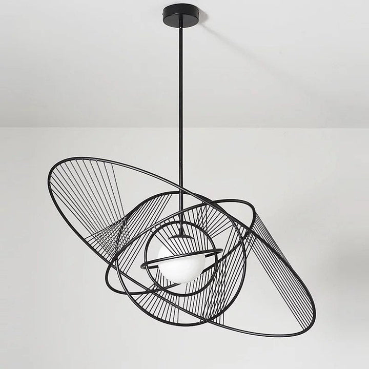 Modern Artistic Black Wireframe Pendant Light