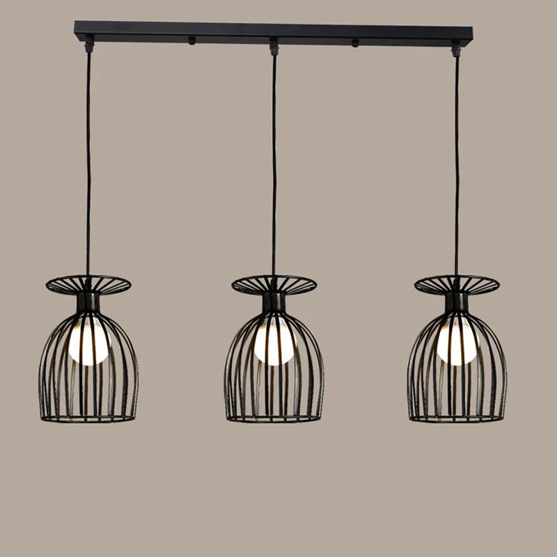 Modern Black Cage Pendant Light