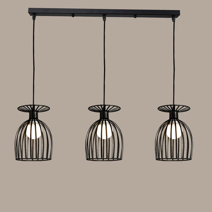 Modern Black Cage Pendant Light