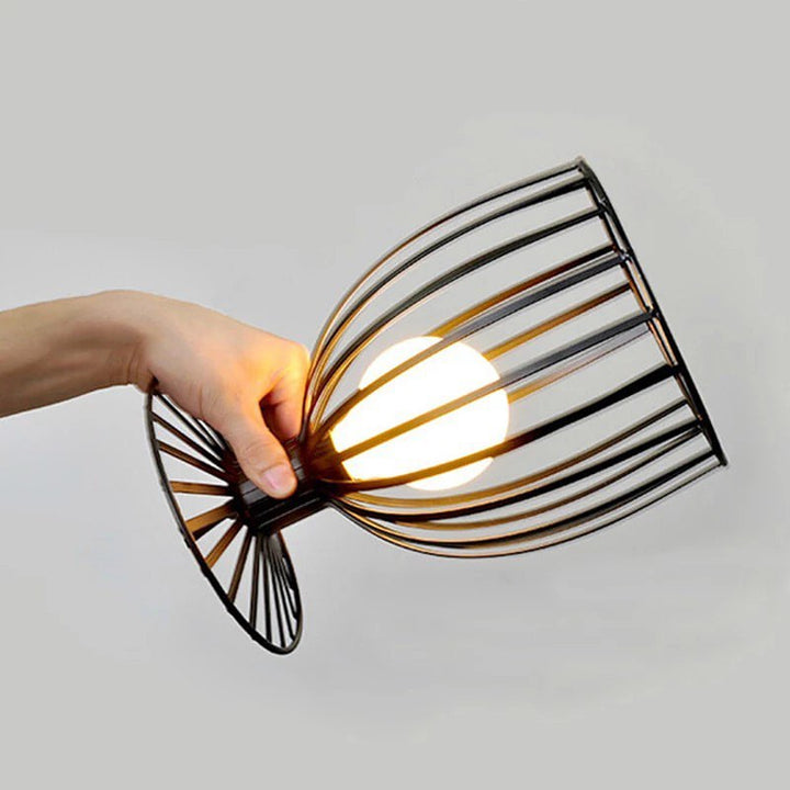 Modern Black Cage Pendant Light