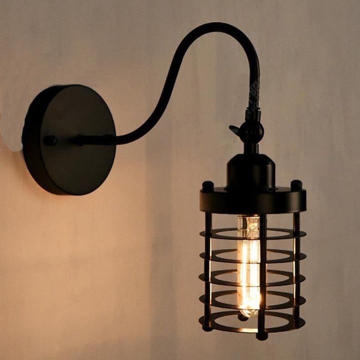 Industrial Wall Sconce with Cage Design