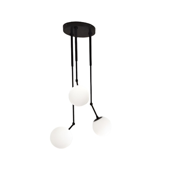 Modern Pendant Light with White Globe Shades