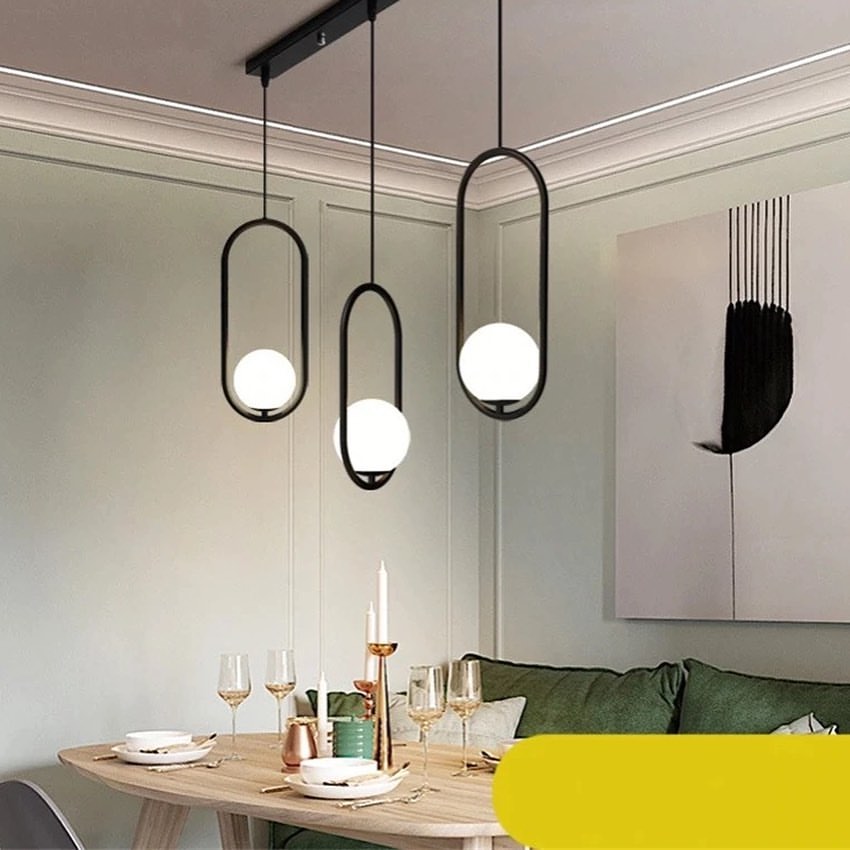 Modern Black Oval Pendant Lights