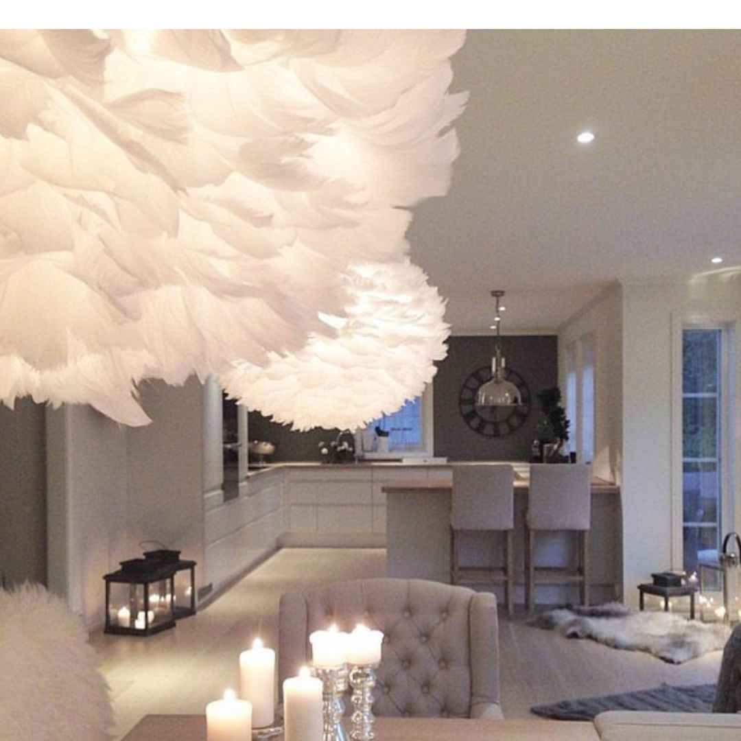 Modern Feather Pendant Light - Soft Elegance