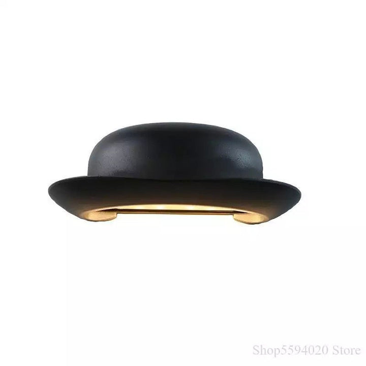 Modern Wall Light in the Shape of a Bowler Hat