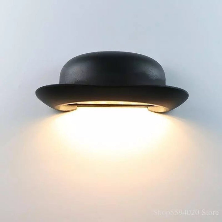 Modern Wall Light in the Shape of a Bowler Hat