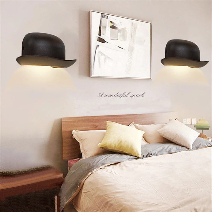 Modern Wall Light in the Shape of a Bowler Hat