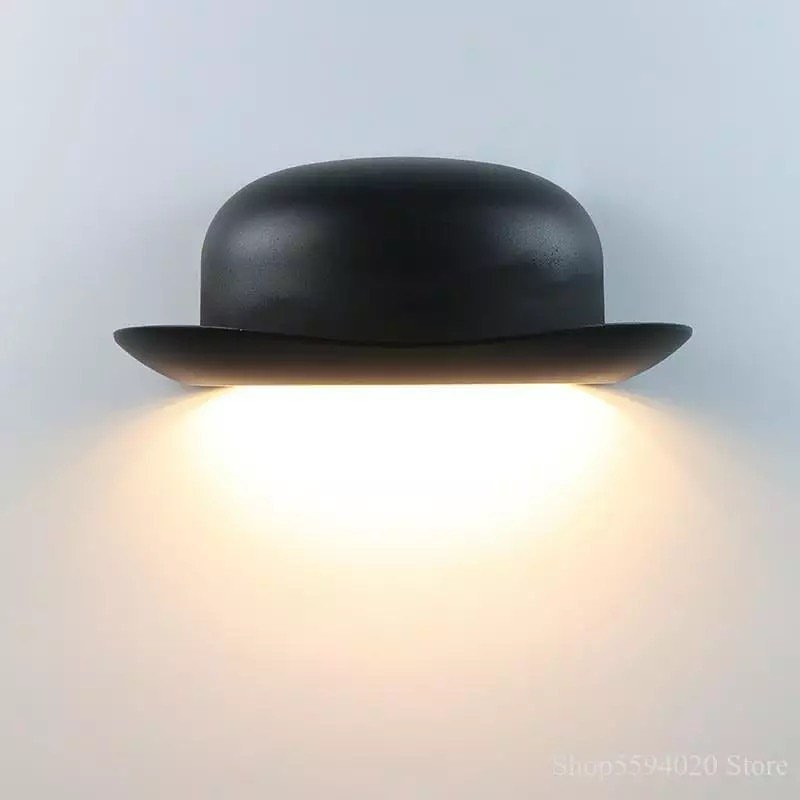 Modern Wall Light in the Shape of a Bowler Hat