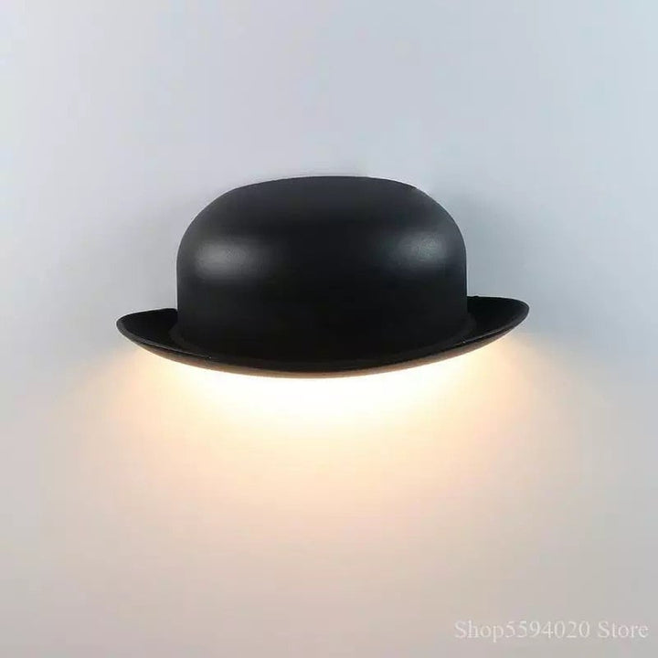 Modern Wall Light in the Shape of a Bowler Hat