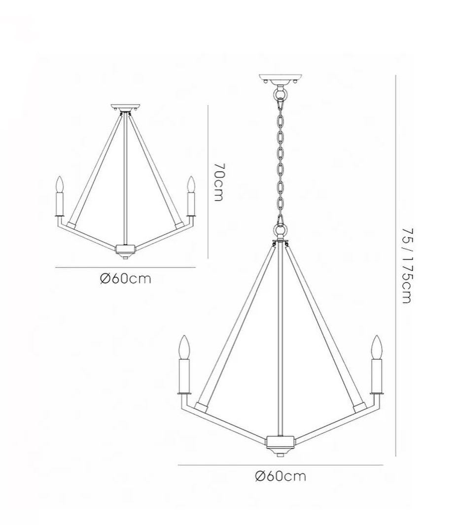 Modern Black Chandelier – Industrial Concrete Style