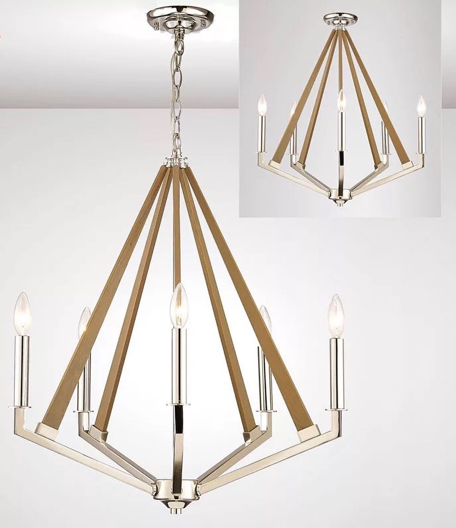 Modern Black Chandelier – Industrial Concrete Style