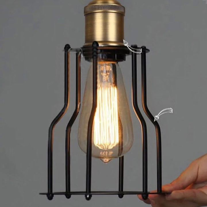 Industrial Wire Cage Wall Light