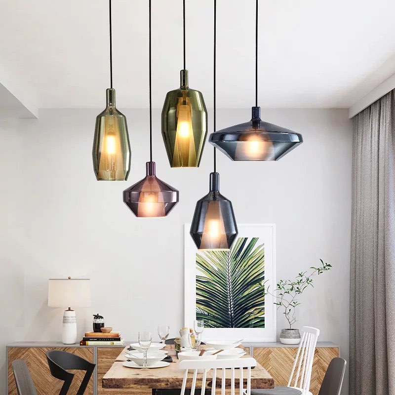 Modern Smoky Glass Pendant Light