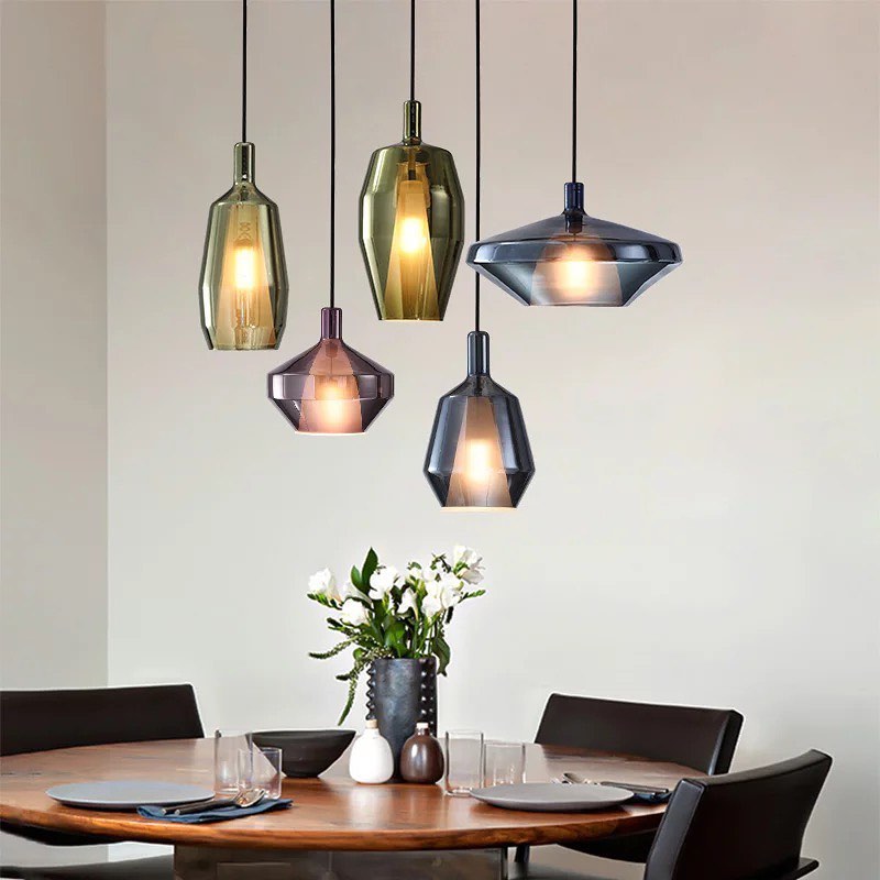 Modern Smoky Glass Pendant Light